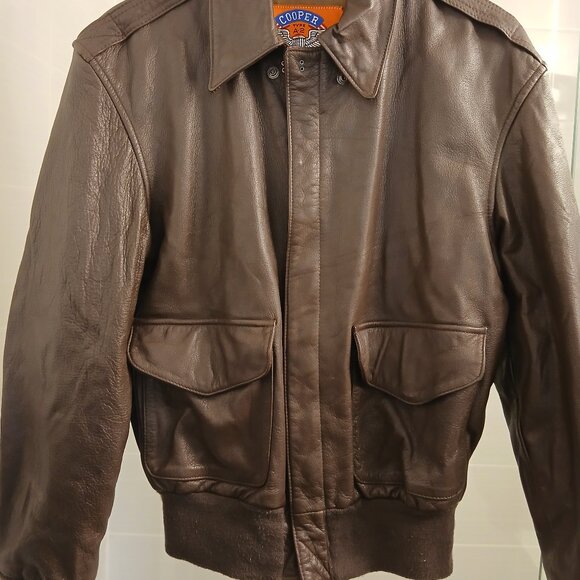 Vintage Cooper A2 Genuine Leather Bomber Flight Jacket - Picture 14 of 16